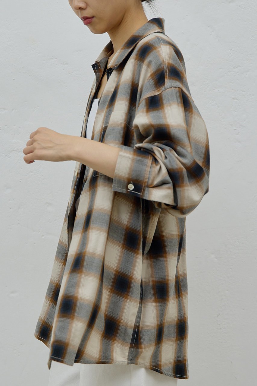 【ガリャルダガランテ/GALLARDAGALANTE】のオンブレチェックシャツ 人気、トレンドファッション・服の通販 founy(ファニー) 　ファッション　Fashion　レディースファッション　Fashion for Women　トップス・カットソー　Cut & Sew Tops　シャツ・ブラウス・オフィスカジュアル　Elegant Blouses & Button-Ups　ジャケット　Jacket, Outerwear　スリーブ　Sleeve, Long Sleeve / Short Sleeve　チェック　Check, Plaid, Tartan　トレンド　Trend, Trending Now　ロング　Long, Long-Length　エレガント 上品　Elegant　新作・新入荷　New Arrivals / New In　other-6|ID: prp329100004761764 ipo3291000000034461888