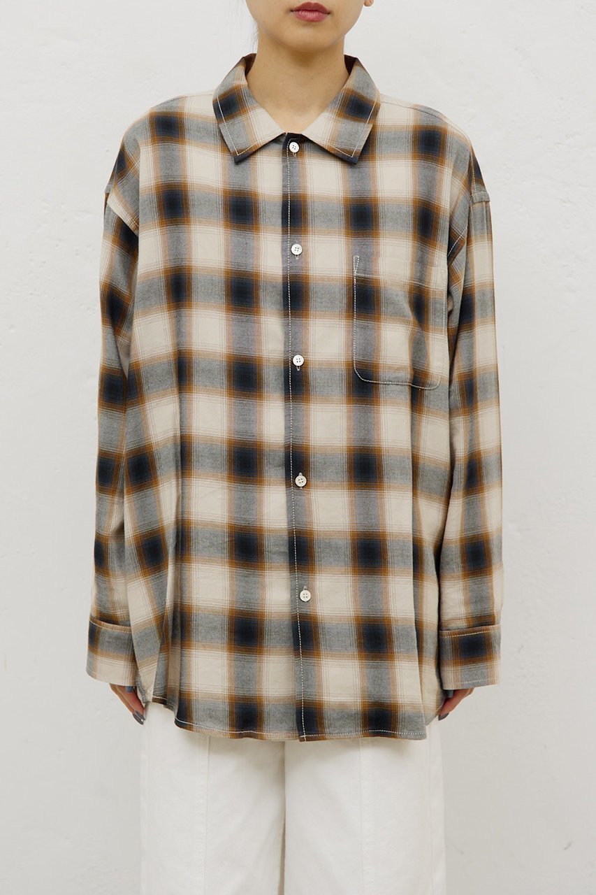 【ガリャルダガランテ/GALLARDAGALANTE】のオンブレチェックシャツ 人気、トレンドファッション・服の通販 founy(ファニー) 　ファッション　Fashion　レディースファッション　Fashion for Women　トップス・カットソー　Cut & Sew Tops　シャツ・ブラウス・オフィスカジュアル　Elegant Blouses & Button-Ups　ジャケット　Jacket, Outerwear　スリーブ　Sleeve, Long Sleeve / Short Sleeve　チェック　Check, Plaid, Tartan　トレンド　Trend, Trending Now　ロング　Long, Long-Length　エレガント 上品　Elegant　other-8|ID: prp329100004761764 ipo3291000000035388300