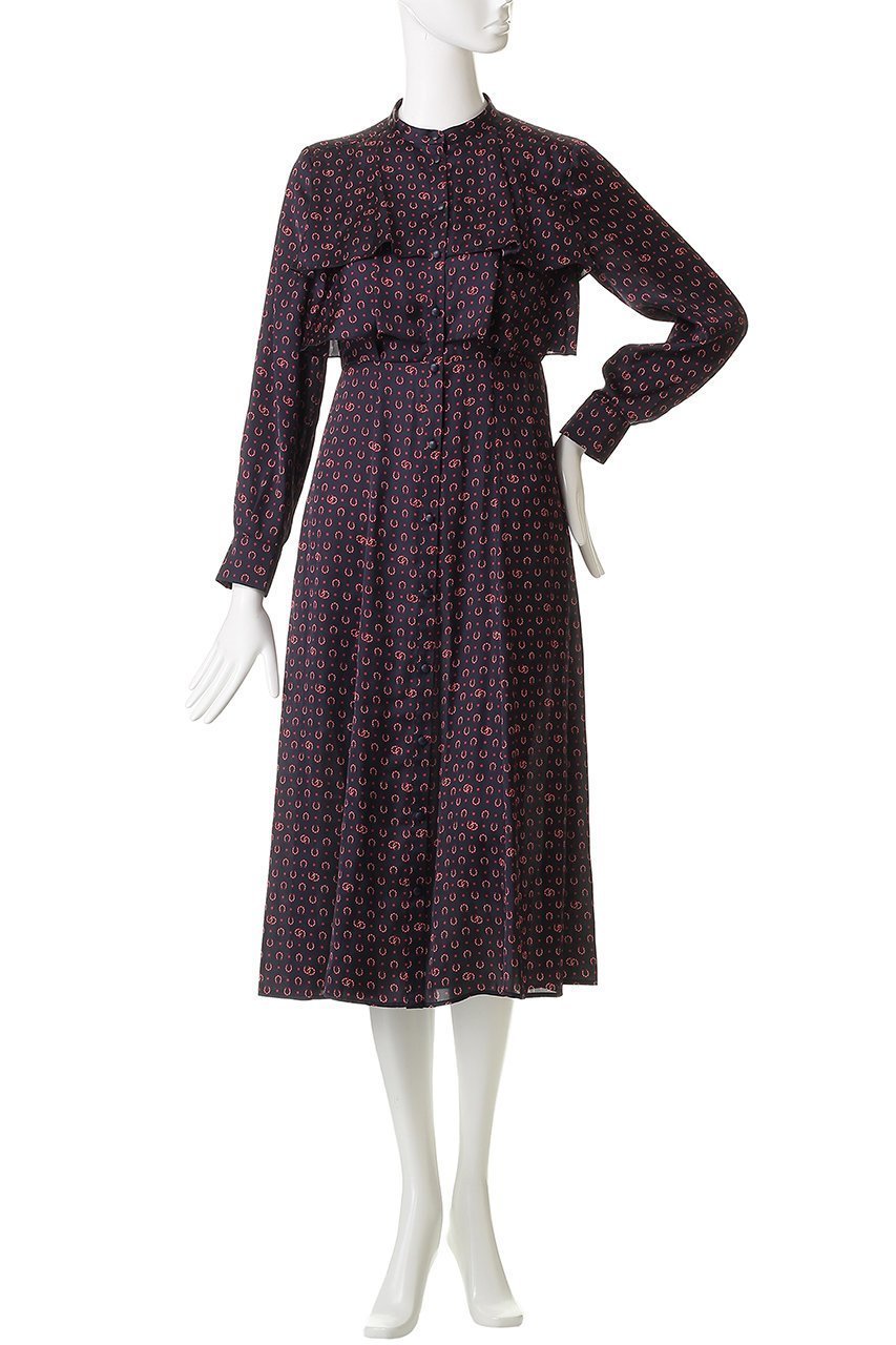 【アナイ/ANAYI】のホースシューPTフリルワンピース 人気、トレンドファッション・服の通販 founy(ファニー) 　ファッション　Fashion　レディースファッション　Fashion for Women　ワンピース　Dresses　チュニック　Tunic Tops & Dresses　スリーブ　Sleeve, Long Sleeve / Short Sleeve　チュニック　Tunic, Long Top　ドット　Polka Dot, Dot Pattern　フリル　Frill, Ruffle　フレア　Flare, Flared　プリント　Print, Printed Pattern　ロング　Long, Long-Length　エレガント 上品　Elegant　other-2|ID: prp329100004761780 ipo3291000000035527219