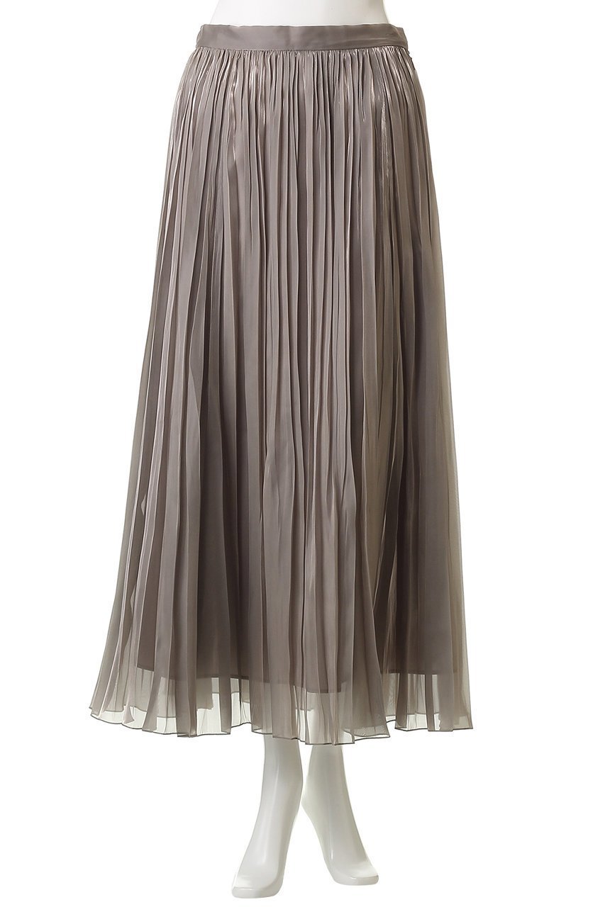 【プルミエ アロンディスモン/1er Arrondissement】のブライトシャンブレープリーツスカート 人気、トレンドファッション・服の通販 founy(ファニー) 　ファッション　Fashion　レディースファッション　Fashion for Women　スカート　Skirts　プリーツスカート / 上品フェミニンスタイル　Pleated Skirts　ロングスカート　Long Skirts / Maxi & Midi Skirts　オーガンジー　Organza Fabric　シャイニー　Shiny, Glossy Finish　プリーツ　Pleats, Pleated　ロング　Long, Long-Length　新作・新入荷　New Arrivals / New In　other-2|ID: prp329100004761786 ipo3291000000034462036