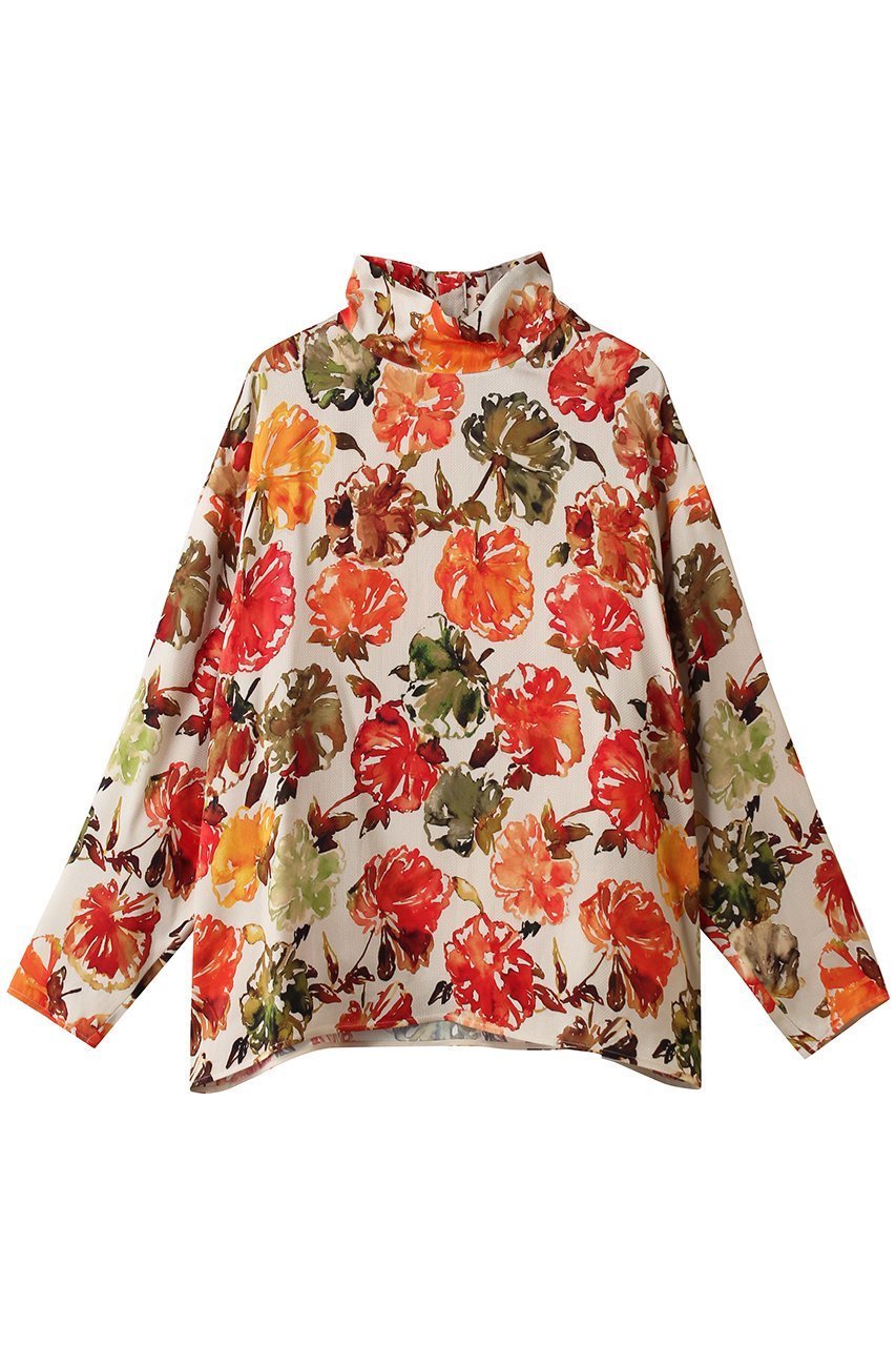 【デパリエ/DEPAREILLE】のジャカードフラワーブラウス インテリア・キッズ・メンズ・レディースファッション・服の通販 founy(ファニー) ファッション Fashion レディースファッション Fashion for Women トップス・カットソー Cut & Sew Tops シャツ・ブラウス・オフィスカジュアル Elegant Blouses & Button-Ups なめらか Smooth, Silky Texture ジャカード/ジャガード Jacquard, Woven Pattern スリーブ Sleeve, Long Sleeve / Short Sleeve フラワー Flower, Floral ロング Long, Long-Length 新作・新入荷 New Arrivals / New In オレンジ|ID: prp329100004761800 ipo3291000000034462135