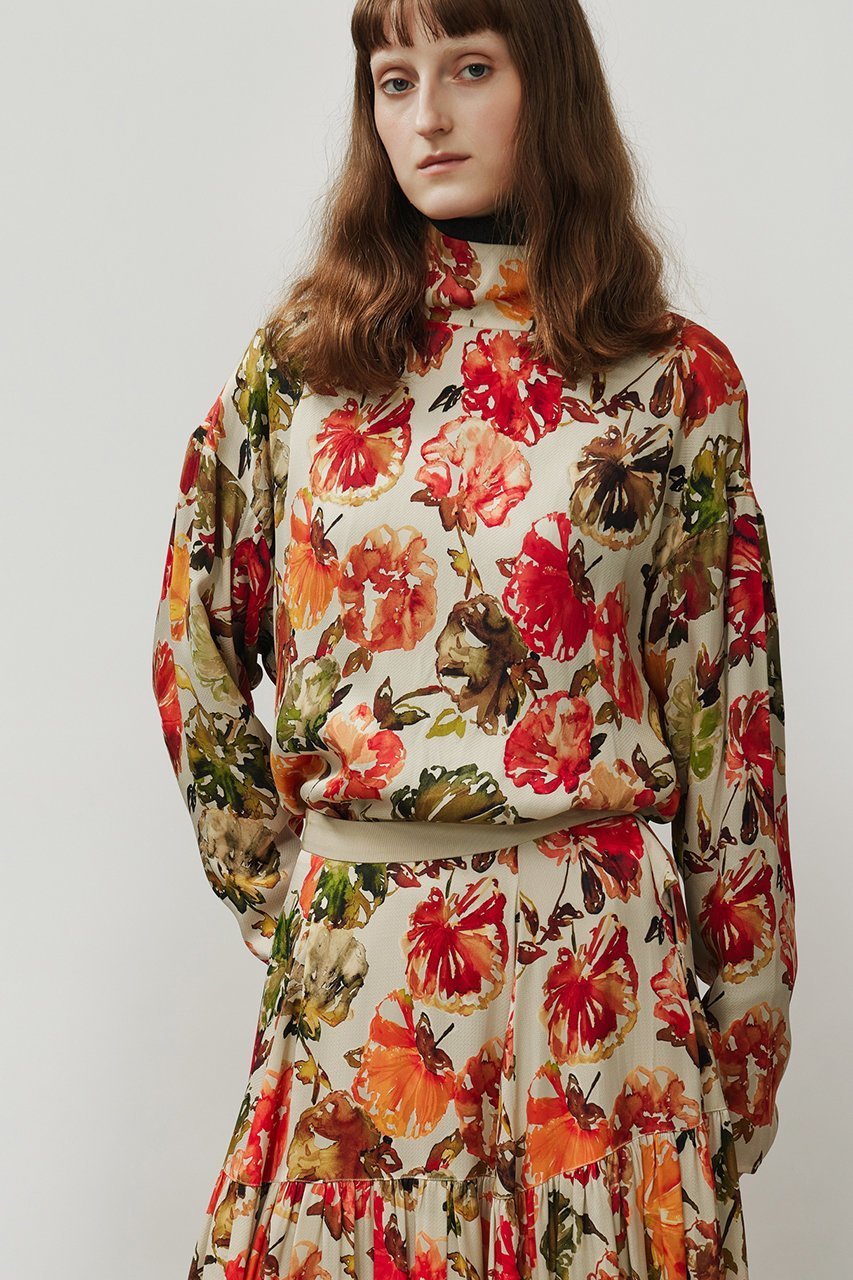 【デパリエ/DEPAREILLE】のジャカードフラワーブラウス 人気、トレンドファッション・服の通販 founy(ファニー) 　ファッション　Fashion　レディースファッション　Fashion for Women　トップス・カットソー　Cut & Sew Tops　シャツ・ブラウス・オフィスカジュアル　Elegant Blouses & Button-Ups　なめらか　Smooth, Silky Texture　ジャカード／ジャガード　Jacquard, Woven Pattern　スリーブ　Sleeve, Long Sleeve / Short Sleeve　フラワー　Flower, Floral　ロング　Long, Long-Length　other-8|ID: prp329100004761800 ipo3291000000034544240