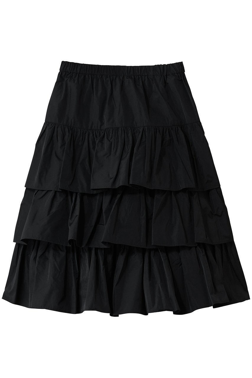 【ジェイドット/j.】のシルクタフタティアードスカート インテリア・キッズ・メンズ・レディースファッション・服の通販 founy(ファニー) 　ファッション　Fashion　レディースファッション　Fashion for Women　スカート　Skirts　ティアードスカート　Tiered Skirts　イタリア　Italy　シューズ　Shoes, Footwear　シルク　Silk, 100% Silk　スニーカー　Sneakers, Trainers　タフタ　Taffeta, Structured Fabric　ティアードスカート　Tiered Skirt, Flounced Skirt　ドレス　Dress, One-Piece　フリル　Frill, Ruffle　エレガント 上品　Elegant　ブラック|ID: prp329100004761824 ipo3291000000035502143