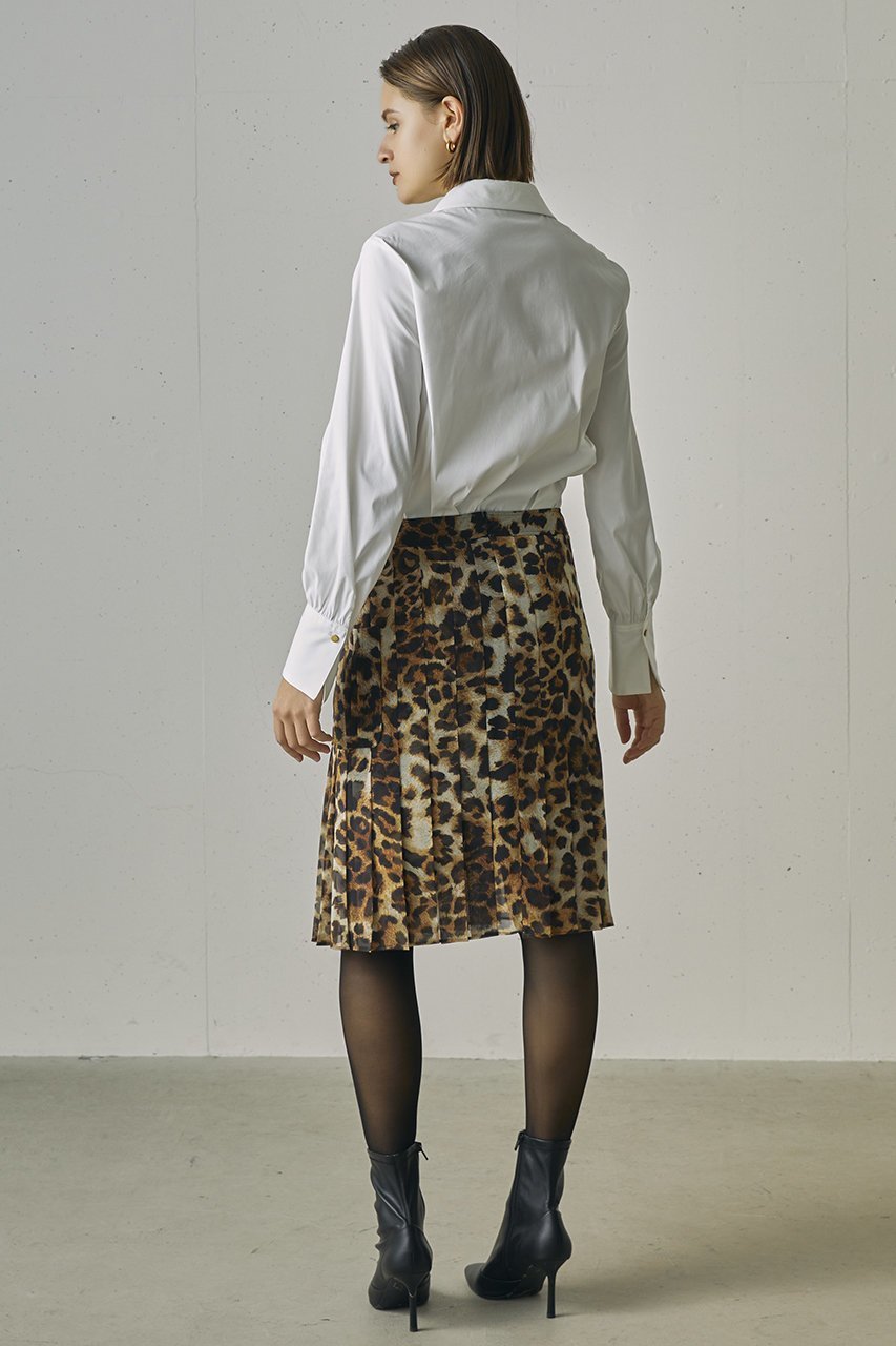 【ジェイドット/j.】のレオパードプリントプリーツミディスカート 人気、トレンドファッション・服の通販 founy(ファニー) 　ファッション　Fashion　レディースファッション　Fashion for Women　スカート　Skirts　おすすめ　Recommended / Our Picks　シフォン　Chiffon, Lightweight Fabric　スタイリッシュ　Stylish, Fashionable　プリント　Print, Printed Pattern　プリーツ　Pleats, Pleated　ラバー　Rubber, Rubber Sole　ロング　Long, Long-Length　新作・新入荷　New Arrivals / New In　無地　Plain, Solid Color　other-5|ID: prp329100004761825 ipo3291000000034462307