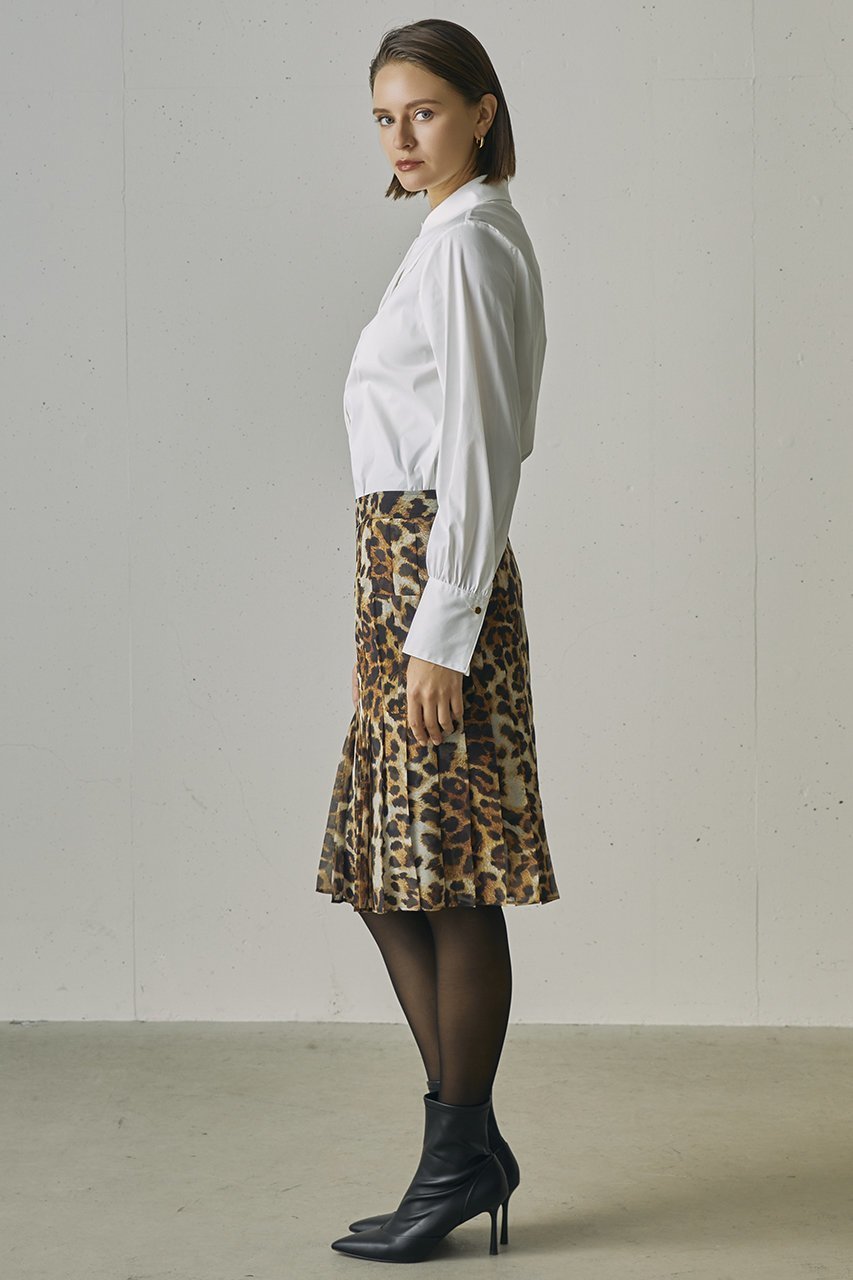 【ジェイドット/j.】のレオパードプリントプリーツミディスカート 人気、トレンドファッション・服の通販 founy(ファニー) 　ファッション　Fashion　レディースファッション　Fashion for Women　スカート　Skirts　おすすめ　Recommended / Our Picks　シフォン　Chiffon, Lightweight Fabric　スタイリッシュ　Stylish, Fashionable　プリント　Print, Printed Pattern　プリーツ　Pleats, Pleated　ラバー　Rubber, Rubber Sole　ロング　Long, Long-Length　無地　Plain, Solid Color　other-2|ID: prp329100004761825 ipo3291000000035501917