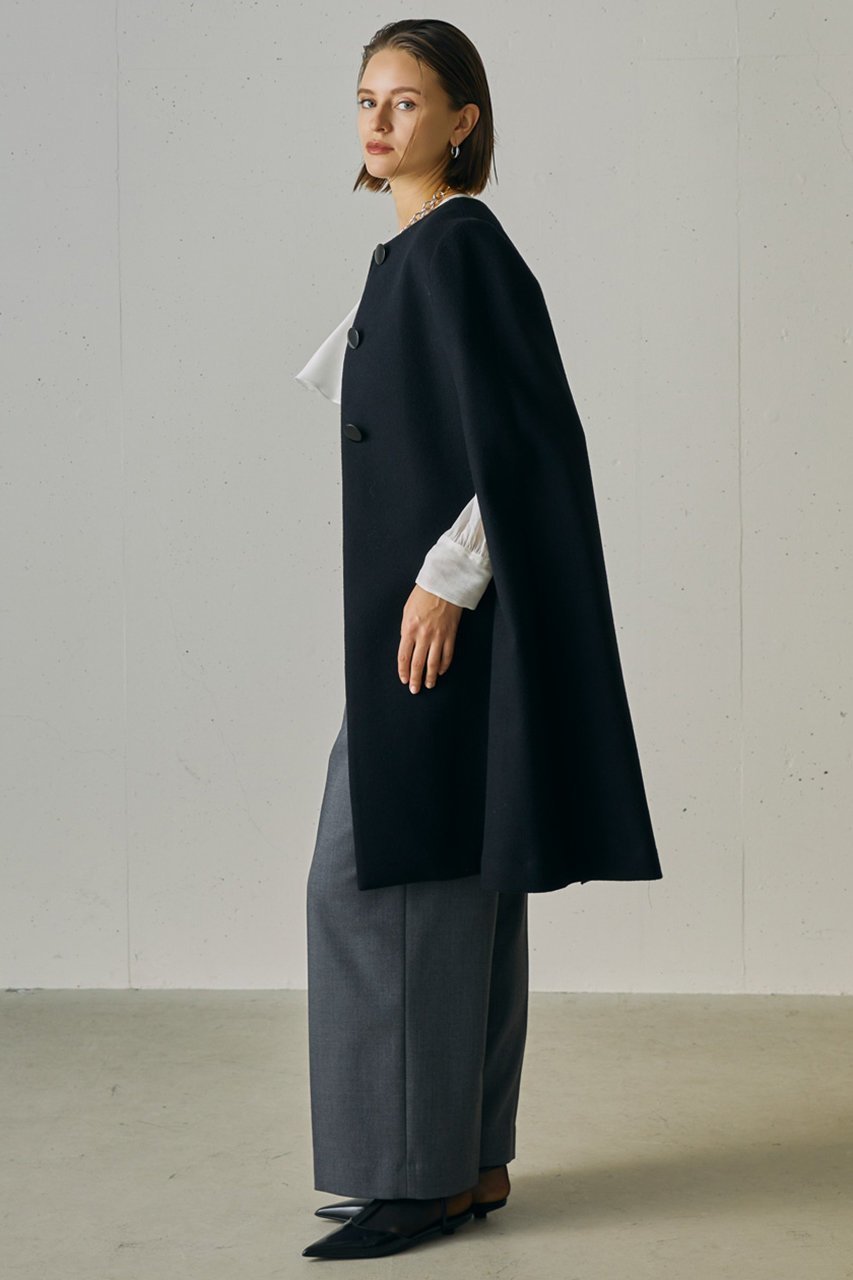 【ジェイドット/j.】のメルトンウールケープコート 人気、トレンドファッション・服の通販 founy(ファニー) 　ファッション　Fashion　レディースファッション　Fashion for Women　アウター　Coat / Outerwear Collection　コート・ロングコート・ピーコート　Long Coats, Peacoats & More　なめらか　Smooth, Silky Texture　インナー　Innerwear　エレガント 上品　Elegant　クラシック　Classic, Timeless Style　スマート　Smart, Elegant　スリット　Slit, Slit Detail　モダン　Modern, Contemporary　ロング　Long, Long-Length　新作・新入荷　New Arrivals / New In　other-4|ID: prp329100004761829 ipo3291000000034462333