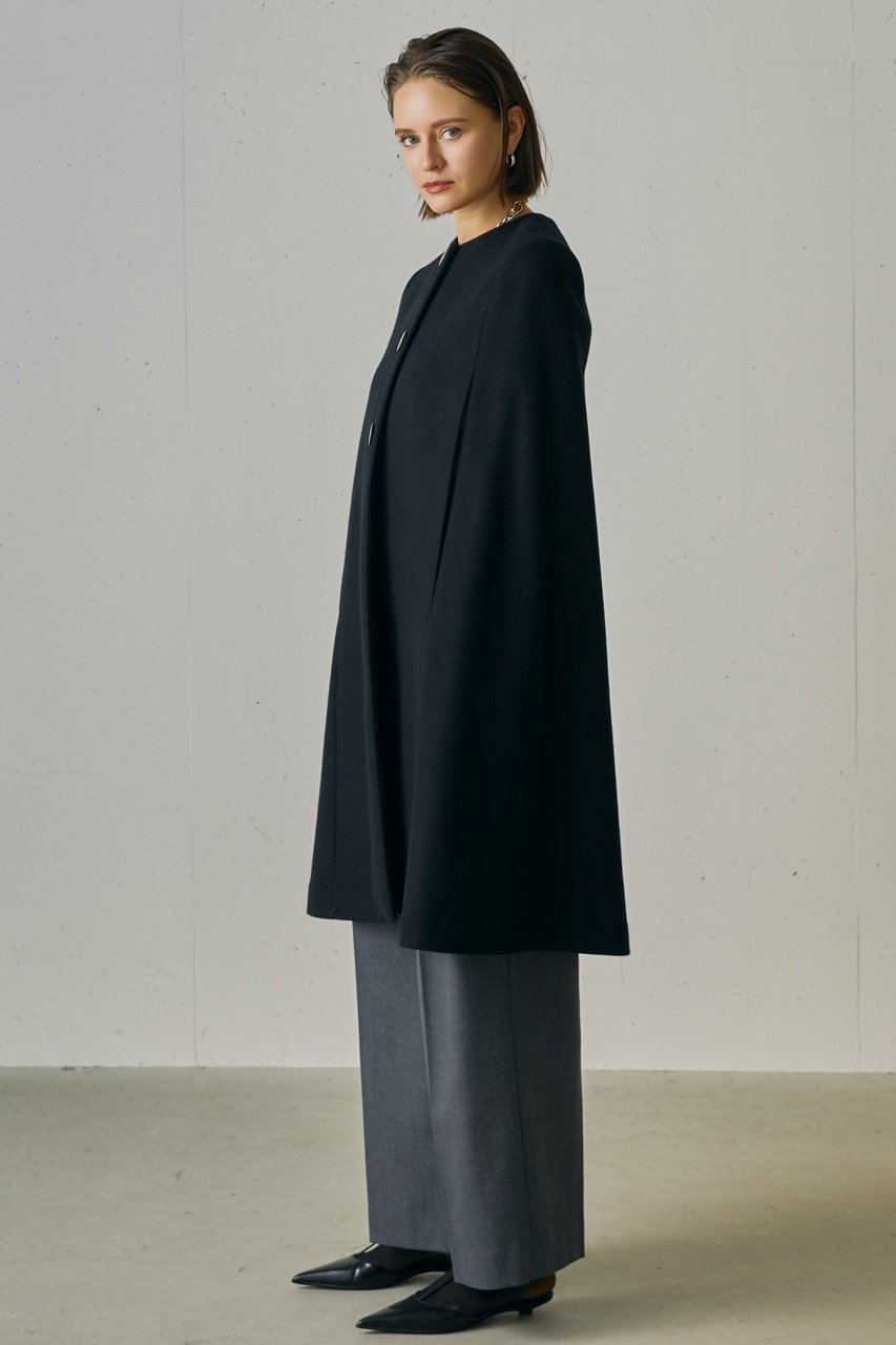 【ジェイドット/j.】のメルトンウールケープコート 人気、トレンドファッション・服の通販 founy(ファニー) 　ファッション　Fashion　レディースファッション　Fashion for Women　アウター　Coat / Outerwear Collection　コート・ロングコート・ピーコート　Long Coats, Peacoats & More　なめらか　Smooth, Silky Texture　インナー　Innerwear　エレガント 上品　Elegant　クラシック　Classic, Timeless Style　スマート　Smart, Elegant　スリット　Slit, Slit Detail　モダン　Modern, Contemporary　ロング　Long, Long-Length　新作・新入荷　New Arrivals / New In　other-7|ID: prp329100004761829 ipo3291000000034462338