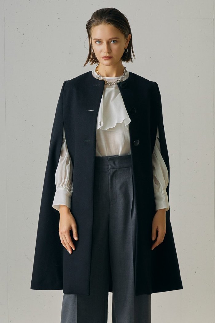 【ジェイドット/j.】のメルトンウールケープコート インテリア・キッズ・メンズ・レディースファッション・服の通販 founy(ファニー) https://founy.com/ ファッション Fashion レディースファッション Fashion for Women アウター Coat / Outerwear Collection コート・ロングコート・ピーコート Long Coats, Peacoats & More なめらか Smooth, Silky Texture インナー Innerwear エレガント 上品 Elegant クラシック Classic, Timeless Style スマート Smart, Elegant スリット Slit, Slit Detail モダン Modern, Contemporary ロング Long, Long-Length |ID: prp329100004761829 ipo3291000000036503006