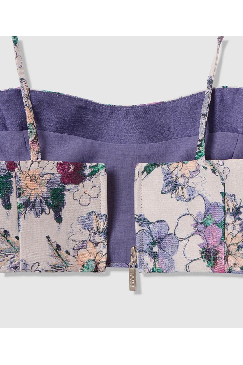 【アルアバイル/allureville】の【LOULOU WILLOUGHBY】LIMONTAフラワーJQビスチェ 人気、トレンドファッション・服の通販 founy(ファニー) 　ファッション　Fashion　レディースファッション　Fashion for Women　トップス・カットソー　Cut & Sew Tops　キャミソール&ノースリーブ　Camisoles & Sleeveless Tops　シャツ・ブラウス・オフィスカジュアル　Elegant Blouses & Button-Ups　ビスチェ　Bustiers & Corset Tops / Layered Bustier Style　2025年　2025　2025-2026秋冬・A/W　Autumn/Winter 2025–26 AW25–26　イタリア　Italy　インナー　Innerwear　シアー　Sheer, See-Through　ジャカード／ジャガード　Jacquard, Woven Pattern　ノースリーブ　Sleeveless, No-Sleeve　ビスチェ　Bustier, Corset Top　ファブリック　Fabric, Textile　フラワー　Flower, Floral　リボン　Ribbon, Bow　エレガント 上品　Elegant　冬　Winter / This Winter　A/W・秋冬　Autumn/Winter　other-4|ID: prp329100004761857 ipo3291000000034462501