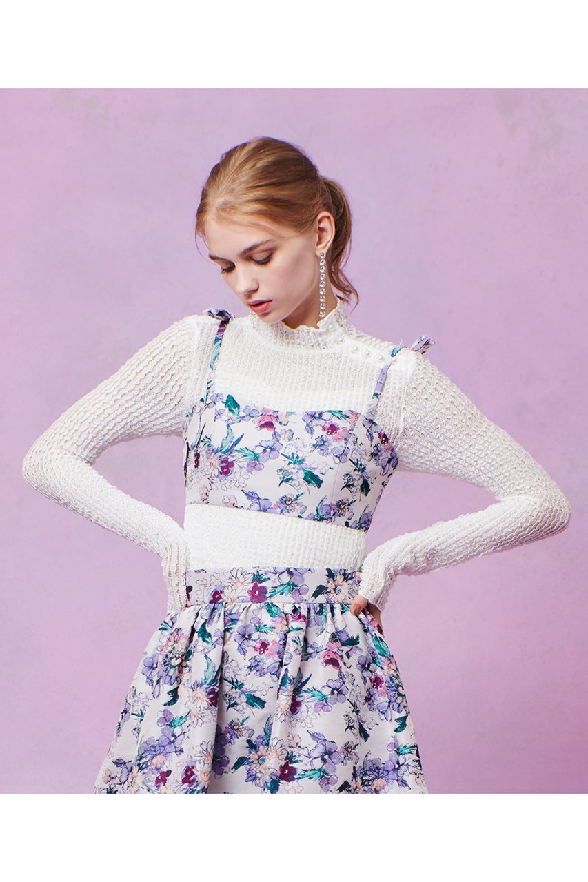 【アルアバイル/allureville】の【LOULOU WILLOUGHBY】LIMONTAフラワーJQビスチェ 人気、トレンドファッション・服の通販 founy(ファニー) 　ファッション　Fashion　レディースファッション　Fashion for Women　トップス・カットソー　Cut & Sew Tops　キャミソール&ノースリーブ　Camisoles & Sleeveless Tops　シャツ・ブラウス・オフィスカジュアル　Elegant Blouses & Button-Ups　ビスチェ　Bustiers & Corset Tops / Layered Bustier Style　2025年　2025　2025-2026秋冬・A/W　Autumn/Winter 2025–26 AW25–26　イタリア　Italy　インナー　Innerwear　シアー　Sheer, See-Through　ジャカード／ジャガード　Jacquard, Woven Pattern　ノースリーブ　Sleeveless, No-Sleeve　ビスチェ　Bustier, Corset Top　ファブリック　Fabric, Textile　フラワー　Flower, Floral　リボン　Ribbon, Bow　エレガント 上品　Elegant　冬　Winter / This Winter　A/W・秋冬　Autumn/Winter　other-7|ID: prp329100004761857 ipo3291000000034462508