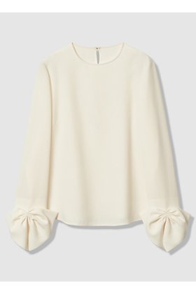 【アルアバイル/allureville】 【LOULOU WILLOUGHBY】ダブルクロス袖リボンブラウス人気、トレンドファッション・服の通販 founy(ファニー) ファッション Fashion レディースファッション Fashion for Women トップス・カットソー Cut & Sew Tops シャツ・ブラウス・オフィスカジュアル Elegant Blouses & Button-Ups 2025年 2025 2025-2026秋冬・A/W Autumn/Winter 2025–26 AW25–26 シンプル Simple, Minimal スリーブ Sleeve, Long Sleeve / Short Sleeve ダブル Double, Double-Breasted バランス Balance, Style Balance リボン Ribbon, Bow ロング Long, Long-Length エレガント 上品 Elegant A/W・秋冬 Autumn/Winter |ID:prp329100004761859