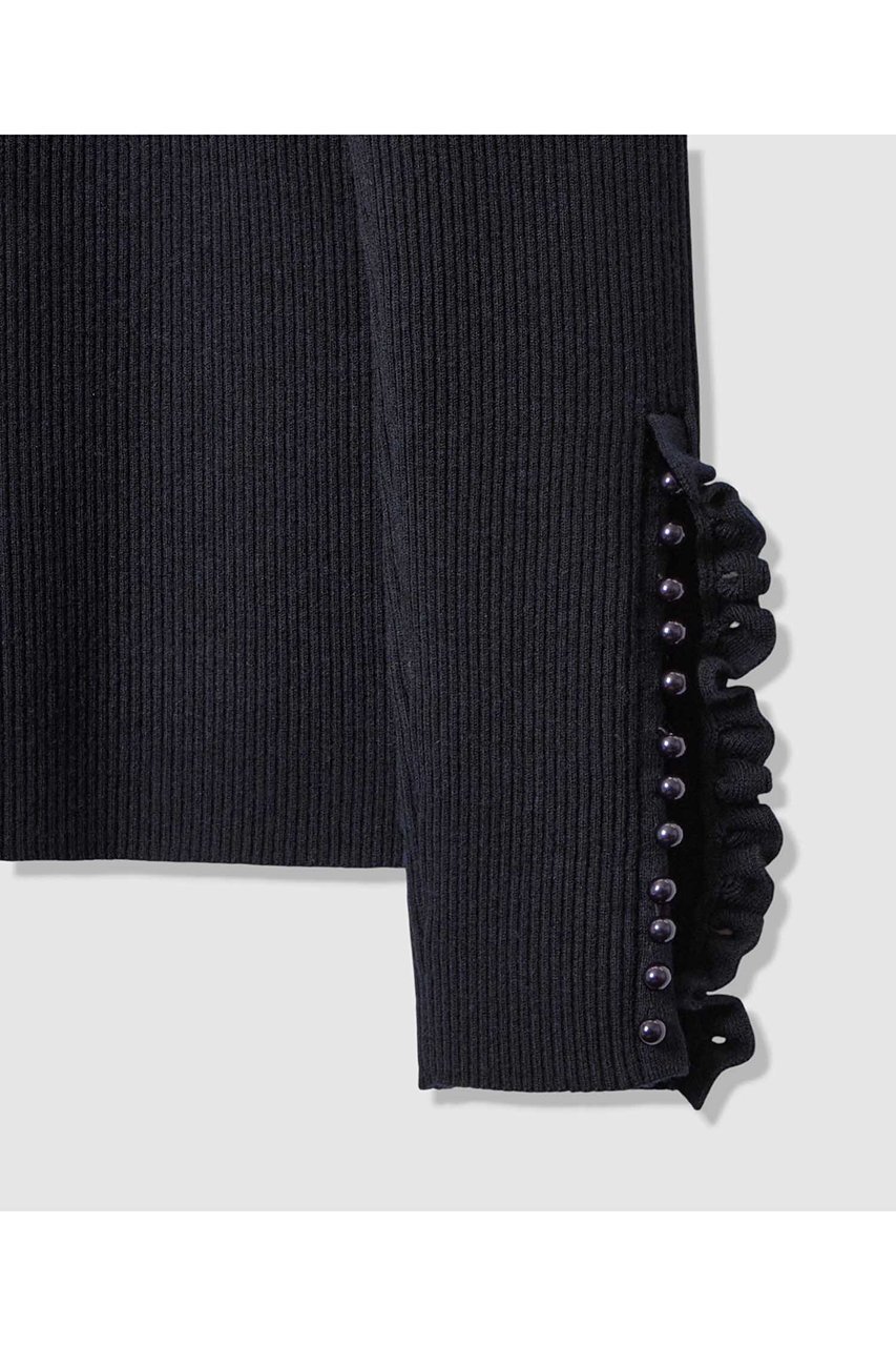 【アルアバイル/allureville】の【LOULOU WILLOUGHBY】フリルスリットプルオーバー 人気、トレンドファッション・服の通販 founy(ファニー) 　ファッション　Fashion　レディースファッション　Fashion for Women　トップス・カットソー　Cut & Sew Tops　ニット　Knit Tops & Sweaters　カジュアルプルオーバー・ニットトップス　Pullovers & Knit Tops / Casual Pullovers　2025年　2025　2025-2026秋冬・A/W　Autumn/Winter 2025–26 AW25–26　シンプル　Simple, Minimal　スリット　Slit, Slit Detail　フリル　Frill, Ruffle　リブニット　Rib Knit, Ribbed Knit　エレガント 上品　Elegant　A/W・秋冬　Autumn/Winter　other-5|ID: prp329100004761862 ipo3291000000034462562