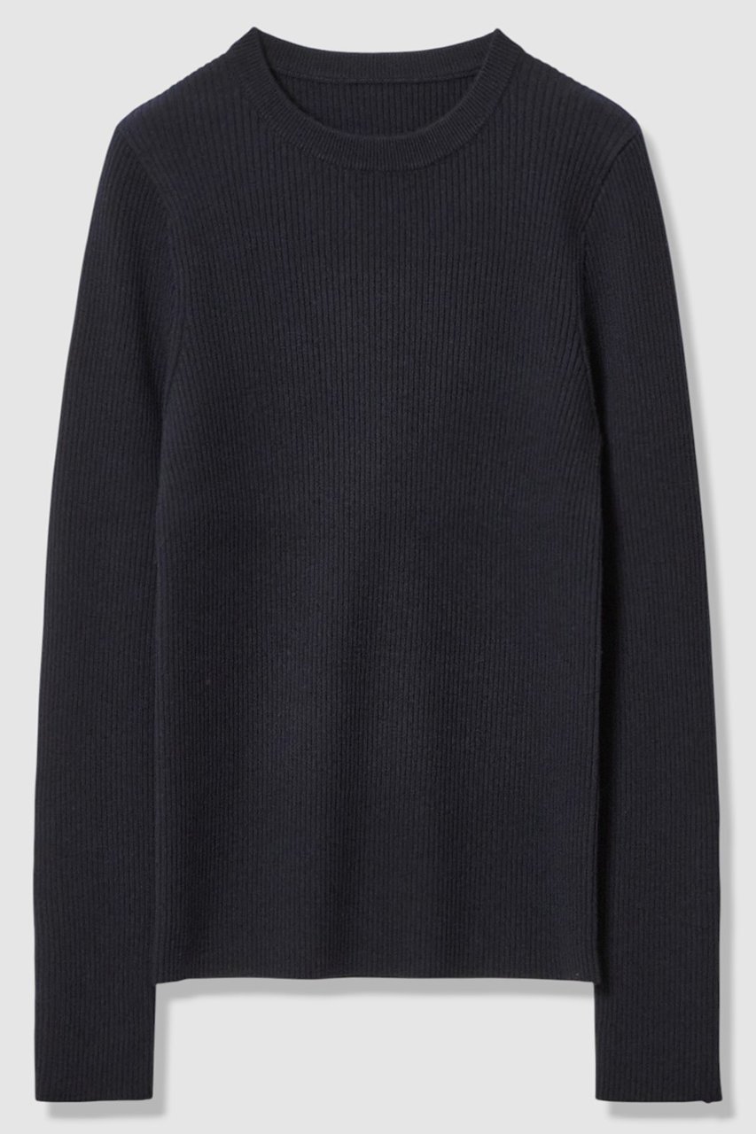 【アルアバイル/allureville】の【LOULOU WILLOUGHBY】フリルスリットプルオーバー インテリア・キッズ・メンズ・レディースファッション・服の通販 founy(ファニー) 　ファッション　Fashion　レディースファッション　Fashion for Women　トップス・カットソー　Cut & Sew Tops　ニット　Knit Tops & Sweaters　カジュアルプルオーバー・ニットトップス　Pullovers & Knit Tops / Casual Pullovers　2026年　2026　シンプル　Simple, Minimal　スリット　Slit, Slit Detail　フリル　Frill, Ruffle　リブニット　Rib Knit, Ribbed Knit　エレガント 上品　Elegant　夏　Summer　春　Spring　S/S・春夏　SS, Spring/Summer, Warm Season　ネイビー|ID: prp329100004761862 ipo3291000000035388486