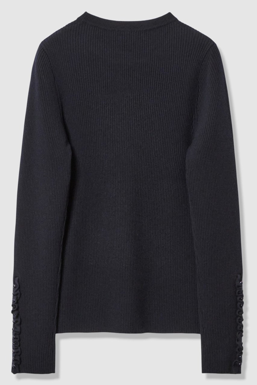 【アルアバイル/allureville】の【LOULOU WILLOUGHBY】フリルスリットプルオーバー 人気、トレンドファッション・服の通販 founy(ファニー) 　ファッション　Fashion　レディースファッション　Fashion for Women　トップス・カットソー　Cut & Sew Tops　ニット　Knit Tops & Sweaters　カジュアルプルオーバー・ニットトップス　Pullovers & Knit Tops / Casual Pullovers　2026年　2026　シンプル　Simple, Minimal　スリット　Slit, Slit Detail　フリル　Frill, Ruffle　リブニット　Rib Knit, Ribbed Knit　エレガント 上品　Elegant　夏　Summer　春　Spring　S/S・春夏　SS, Spring/Summer, Warm Season　other-2|ID: prp329100004761862 ipo3291000000035388487