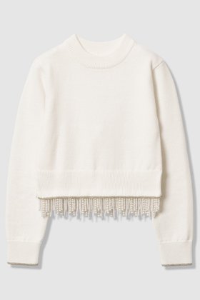 【アルアバイル/allureville】の【LOULOU WILLOUGHBY】パールフリンジフェザープルオーバー 人気、トレンドファッション・服の通販 founy(ファニー) ファッション Fashion レディースファッション Fashion for Women トップス・カットソー Cut & Sew Tops ニット Knit Tops & Sweaters カジュアルプルオーバー・ニットトップス Pullovers & Knit Tops / Casual Pullovers 2025年 2025 2025-2026秋冬・A/W Autumn/Winter 2025–26 AW25–26 スリット Slit, Slit Detail パール Pearl, Pearl Accent フリンジ Fringe, Tassel ホリデーシーズン Holiday Season エレガント 上品 Elegant 春 Spring A/W・秋冬 Autumn/Winter |ID:prp329100004761864