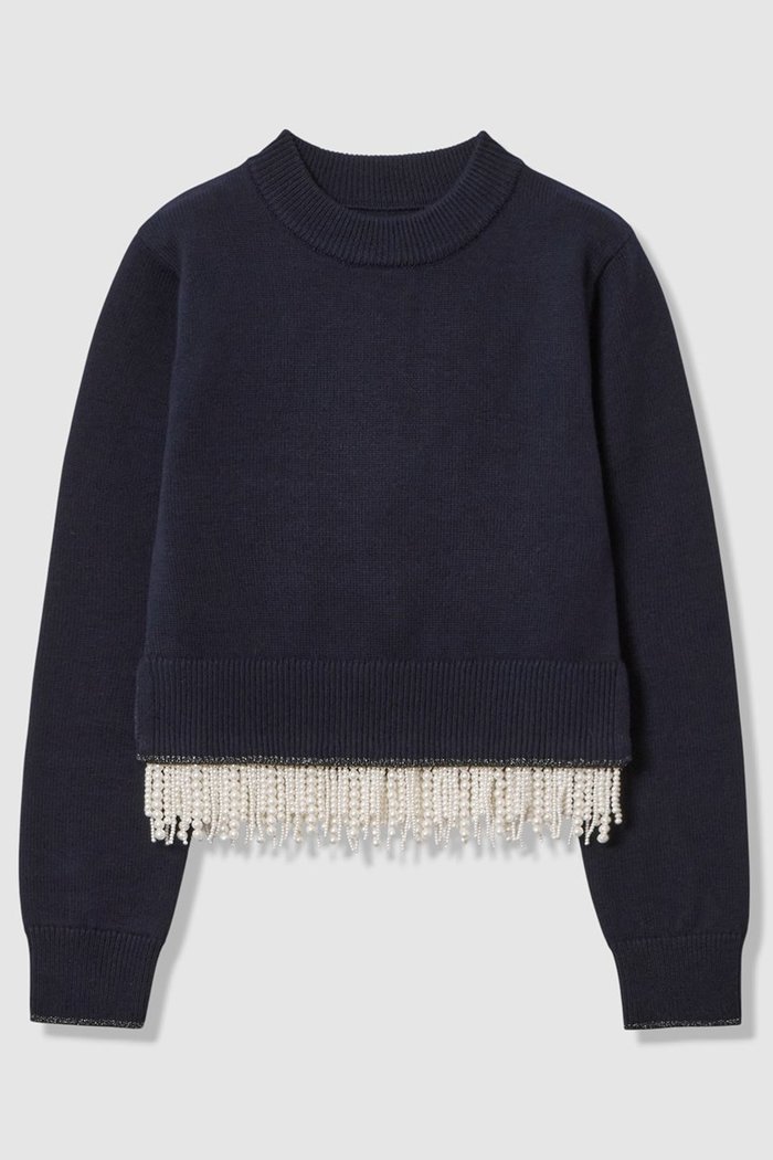 【アルアバイル/allureville】の【LOULOU WILLOUGHBY】パールフリンジフェザープルオーバー インテリア・キッズ・メンズ・レディースファッション・服の通販 founy(ファニー) https://founy.com/ ファッション Fashion レディースファッション Fashion for Women トップス・カットソー Cut & Sew Tops ニット Knit Tops & Sweaters カジュアルプルオーバー・ニットトップス Pullovers & Knit Tops / Casual Pullovers 2025年 2025 2025-2026秋冬・A/W Autumn/Winter 2025–26 AW25–26 スリット Slit, Slit Detail パール Pearl, Pearl Accent フリンジ Fringe, Tassel ホリデーシーズン Holiday Season エレガント 上品 Elegant 春 Spring A/W・秋冬 Autumn/Winter |ID: prp329100004761864 ipo3291000000034462579