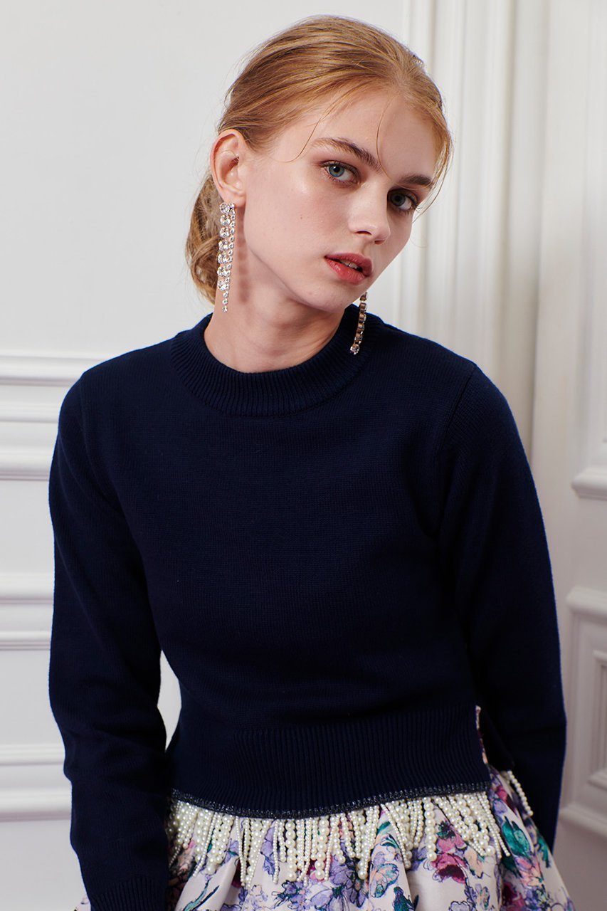 【アルアバイル/allureville】の【LOULOU WILLOUGHBY】パールフリンジフェザープルオーバー 人気、トレンドファッション・服の通販 founy(ファニー) 　ファッション　Fashion　レディースファッション　Fashion for Women　トップス・カットソー　Cut & Sew Tops　ニット　Knit Tops & Sweaters　カジュアルプルオーバー・ニットトップス　Pullovers & Knit Tops / Casual Pullovers　2025年　2025　2025-2026秋冬・A/W　Autumn/Winter 2025–26 AW25–26　スリット　Slit, Slit Detail　パール　Pearl, Pearl Accent　フリンジ　Fringe, Tassel　ホリデーシーズン　Holiday Season　エレガント 上品　Elegant　春　Spring　A/W・秋冬　Autumn/Winter　other-4|ID: prp329100004761864 ipo3291000000034462583