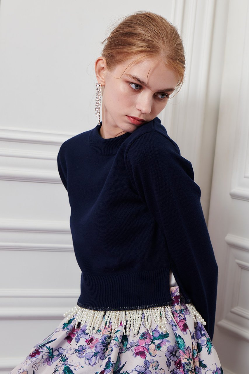 【アルアバイル/allureville】の【LOULOU WILLOUGHBY】パールフリンジフェザープルオーバー 人気、トレンドファッション・服の通販 founy(ファニー) 　ファッション　Fashion　レディースファッション　Fashion for Women　トップス・カットソー　Cut & Sew Tops　ニット　Knit Tops & Sweaters　カジュアルプルオーバー・ニットトップス　Pullovers & Knit Tops / Casual Pullovers　2025年　2025　2025-2026秋冬・A/W　Autumn/Winter 2025–26 AW25–26　スリット　Slit, Slit Detail　パール　Pearl, Pearl Accent　フリンジ　Fringe, Tassel　ホリデーシーズン　Holiday Season　エレガント 上品　Elegant　春　Spring　A/W・秋冬　Autumn/Winter　other-5|ID: prp329100004761864 ipo3291000000034462584