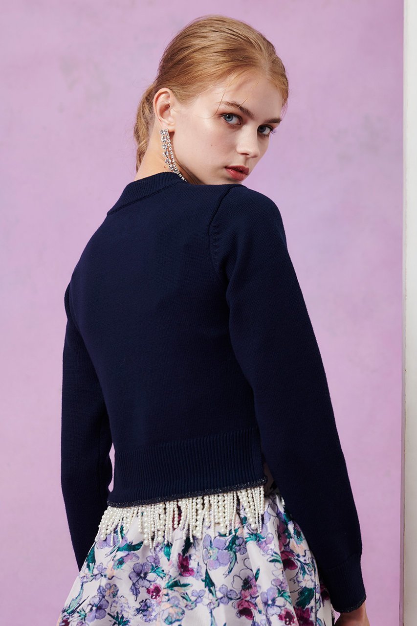 【アルアバイル/allureville】の【LOULOU WILLOUGHBY】パールフリンジフェザープルオーバー 人気、トレンドファッション・服の通販 founy(ファニー) 　ファッション　Fashion　レディースファッション　Fashion for Women　トップス・カットソー　Cut & Sew Tops　ニット　Knit Tops & Sweaters　カジュアルプルオーバー・ニットトップス　Pullovers & Knit Tops / Casual Pullovers　2025年　2025　2025-2026秋冬・A/W　Autumn/Winter 2025–26 AW25–26　スリット　Slit, Slit Detail　パール　Pearl, Pearl Accent　フリンジ　Fringe, Tassel　ホリデーシーズン　Holiday Season　エレガント 上品　Elegant　春　Spring　A/W・秋冬　Autumn/Winter　other-6|ID: prp329100004761864 ipo3291000000034462585