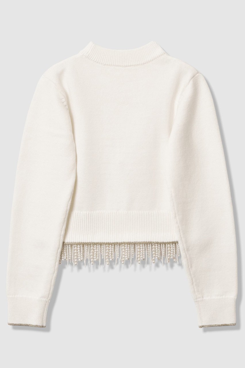 【アルアバイル/allureville】の【LOULOU WILLOUGHBY】パールフリンジフェザープルオーバー 人気、トレンドファッション・服の通販 founy(ファニー) 　ファッション　Fashion　レディースファッション　Fashion for Women　トップス・カットソー　Cut & Sew Tops　ニット　Knit Tops & Sweaters　カジュアルプルオーバー・ニットトップス　Pullovers & Knit Tops / Casual Pullovers　2026年　2026　スリット　Slit, Slit Detail　パール　Pearl, Pearl Accent　フリンジ　Fringe, Tassel　ホリデーシーズン　Holiday Season　エレガント 上品　Elegant　夏　Summer　春　Spring　S/S・春夏　SS, Spring/Summer, Warm Season　other-2|ID: prp329100004761864 ipo3291000000035527235