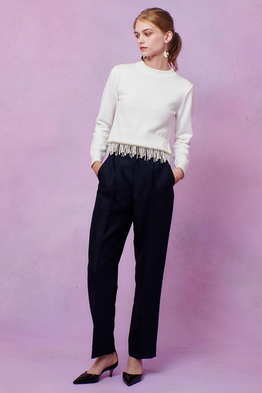 【アルアバイル/allureville】の【LOULOU WILLOUGHBY】パールフリンジフェザープルオーバー 人気、トレンドファッション・服の通販 founy(ファニー) 　ファッション　Fashion　レディースファッション　Fashion for Women　トップス・カットソー　Cut & Sew Tops　ニット　Knit Tops & Sweaters　カジュアルプルオーバー・ニットトップス　Pullovers & Knit Tops / Casual Pullovers　スリット　Slit, Slit Detail　パール　Pearl, Pearl Accent　フリンジ　Fringe, Tassel　ホリデーシーズン　Holiday Season　エレガント 上品　Elegant　春　Spring　other-5|ID: prp329100004761864 ipo3291000000036418593