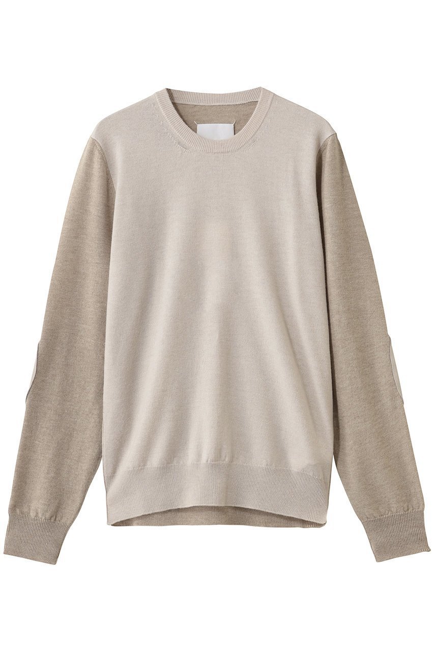 【メゾン マルジェラ/MAISON MARGIELA / MEN】の【MEN】バイカラー クルーネック ニットトップス インテリア・キッズ・メンズ・レディースファッション・服の通販 founy(ファニー) 　ファッション　Fashion　メンズファッション　Fashion for Men　トップス・カットソー　Cut & Sew Tops　ニット・セーター / 定番トップス　Knit Tops & Sweaters　インナー　Innerwear　カーディガン　Cardigan, Knitwear　シンプル　Simple, Minimal　ジャケット　Jacket, Outerwear　スリーブ　Sleeve, Long Sleeve / Short Sleeve　フィット　Fit, Slim Fit　モダン　Modern, Contemporary　レギュラー　Regular, Standard Fit　ベージュ/キャメル|ID: prp329100004761866 ipo3291000000034628213