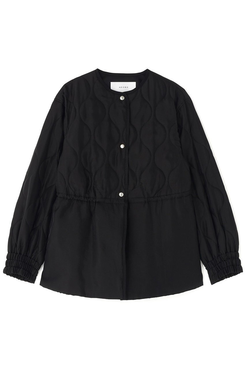 【アドーア/ADORE】のシアーキルティングコート インテリア・キッズ・メンズ・レディースファッション・服の通販 founy(ファニー) 　ファッション　Fashion　レディースファッション　Fashion for Women　アウター　Coat / Outerwear Collection　コート・ロングコート・ピーコート　Long Coats, Peacoats & More　キルティング　Quilted, Quilting　ショート　Short, Short Length　スタンダード　Standard, Basic　エレガント 上品　Elegant　ブラック|ID: prp329100004761875 ipo3291000000034755028