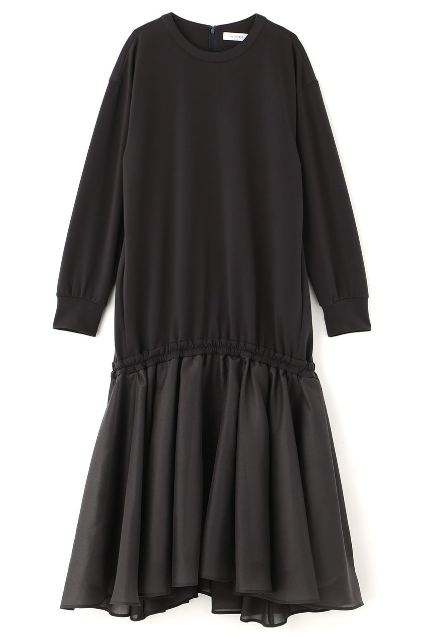 【アドーア/ADORE】のパウダリーダンボールワンピース インテリア・キッズ・メンズ・レディースファッション・服の通販 founy(ファニー) 　ファッション　Fashion　レディースファッション　Fashion for Women　ワンピース　Dresses　チュニック　Tunic Tops & Dresses　オーガンジー　Organza Fabric　カットソー　Cut and Sewn Top　コンパクト　Compact, Small Size　シアー　Sheer, See-Through　チュニック　Tunic, Long Top　トレーナー　Sweatshirt, Trainer　ロング　Long, Long-Length　グレー|ID: prp329100004761880 ipo3291000000034463180