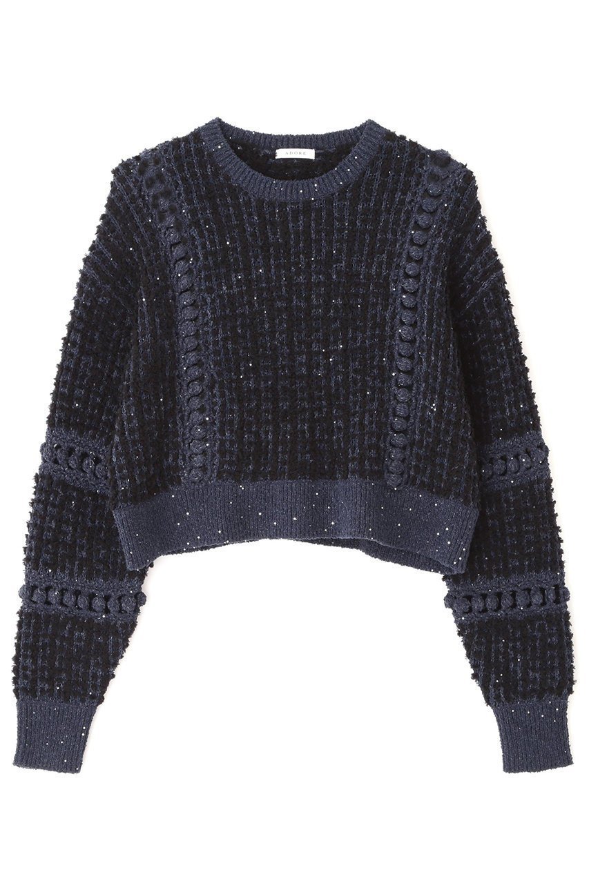 【アドーア/ADORE】のミックスヤーンニット インテリア・キッズ・メンズ・レディースファッション・服の通販 founy(ファニー) 　ファッション　Fashion　レディースファッション　Fashion for Women　トップス・カットソー　Cut & Sew Tops　ニット　Knit Tops & Sweaters　カジュアルプルオーバー・ニットトップス　Pullovers & Knit Tops / Casual Pullovers　スパンコール　Sequins, Sequin Embellishment　冬　Winter / This Winter　ブラック|ID: prp329100004761889 ipo3291000000036049673