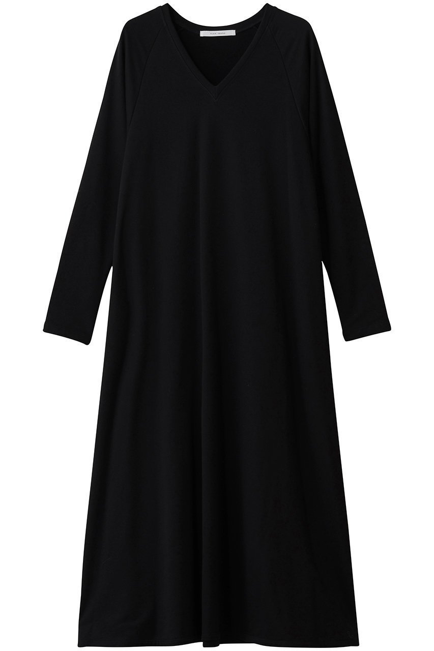 【プレインピープル/PLAIN PEOPLE】のミニ裏毛長袖ワンピース インテリア・キッズ・メンズ・レディースファッション・服の通販 founy(ファニー) 　ファッション　Fashion　レディースファッション　Fashion for Women　ワンピース　Dresses　チュニック　Tunic Tops & Dresses　ジュエリー　Jewelry, Accessories　チュニック　Tunic, Long Top　ドレープ　Drape, Draping Fabric　ロング　Long, Long-Length　再入荷　Restock / Back in Stock　長袖　Long Sleeve, Full Sleeve　ブラック|ID: prp329100004761892 ipo3291000000035565520