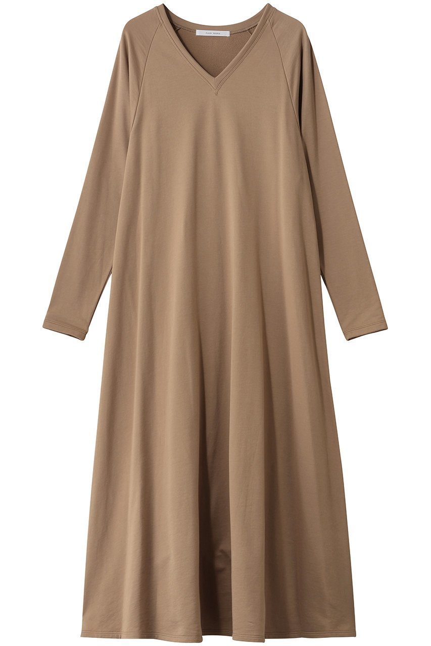 【プレインピープル/PLAIN PEOPLE】のミニ裏毛長袖ワンピース インテリア・キッズ・メンズ・レディースファッション・服の通販 founy(ファニー) 　ファッション　Fashion　レディースファッション　Fashion for Women　ワンピース　Dresses　チュニック　Tunic Tops & Dresses　ジュエリー　Jewelry, Accessories　チュニック　Tunic, Long Top　ドレープ　Drape, Draping Fabric　ロング　Long, Long-Length　再入荷　Restock / Back in Stock　長袖　Long Sleeve, Full Sleeve　ベージュ|ID: prp329100004761892 ipo3291000000035565523