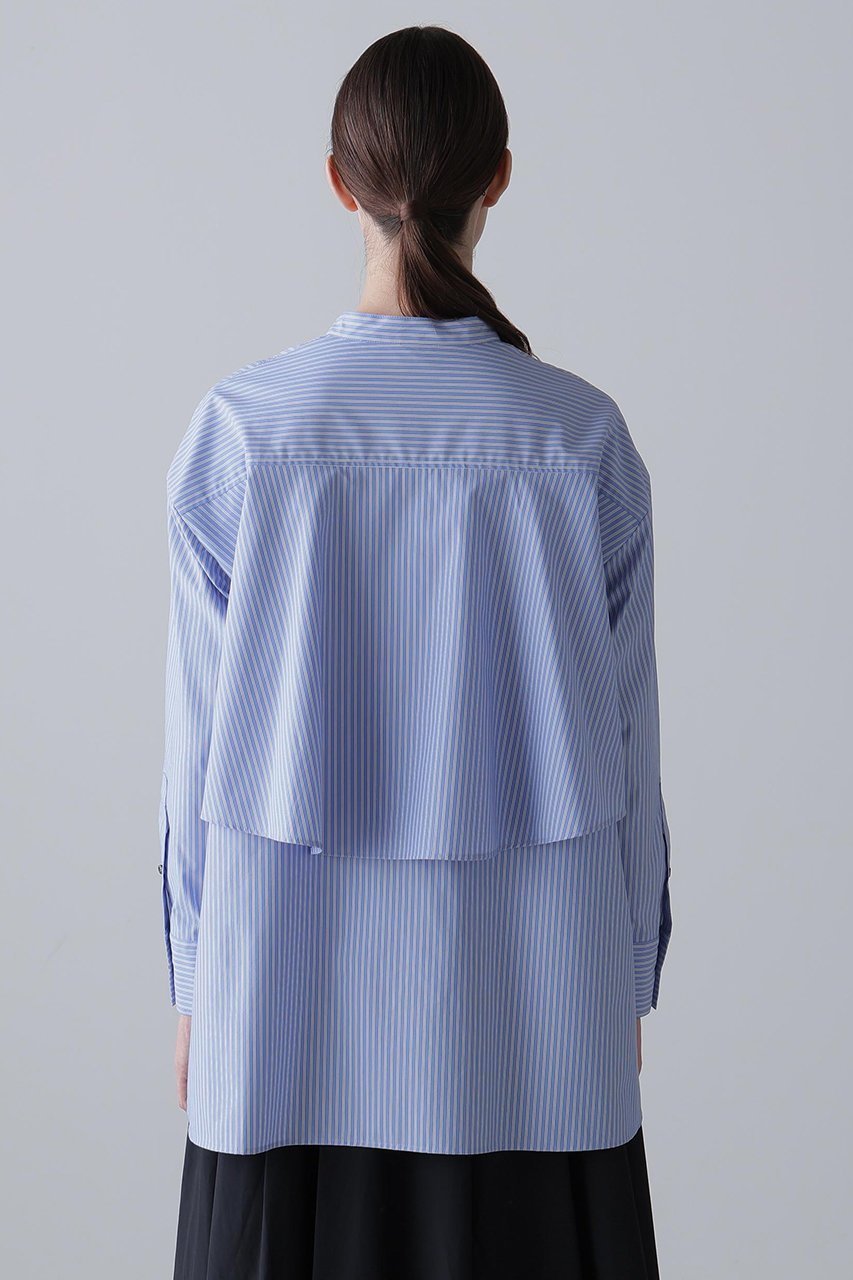 【アドーア/ADORE】のクリスピークロスブラウス 人気、トレンドファッション・服の通販 founy(ファニー) 　ファッション　Fashion　レディースファッション　Fashion for Women　トップス・カットソー　Cut & Sew Tops　シャツ・ブラウス・オフィスカジュアル　Elegant Blouses & Button-Ups　コンパクト　Compact, Small Size　ストライプ　Stripe, Striped Pattern　スリーブ　Sleeve, Long Sleeve / Short Sleeve　フレア　Flare, Flared　フロント　Front, Front Design　ブロード　Broadcloth, Fine Cotton　ロング　Long, Long-Length　新作・新入荷　New Arrivals / New In　other-5|ID: prp329100004761898 ipo3291000000034463330