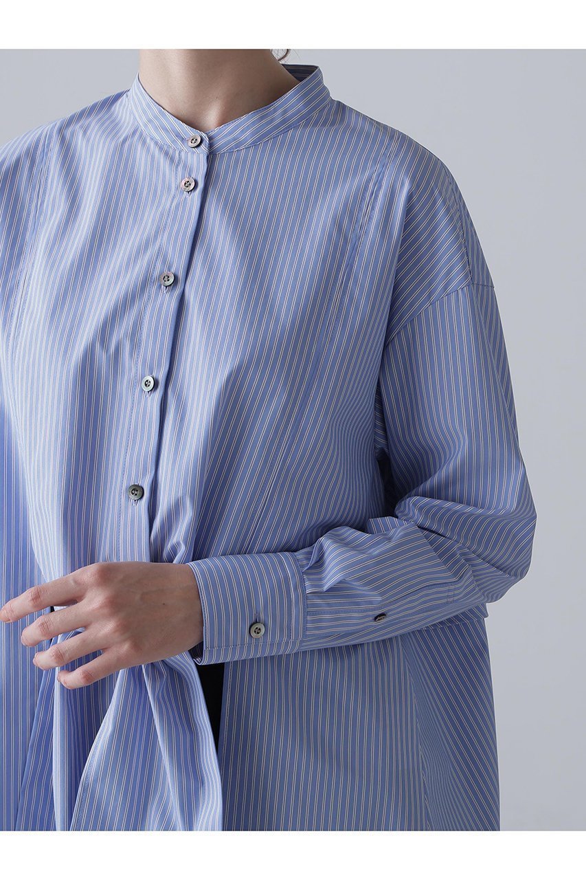 【アドーア/ADORE】のクリスピークロスブラウス 人気、トレンドファッション・服の通販 founy(ファニー) 　ファッション　Fashion　レディースファッション　Fashion for Women　トップス・カットソー　Cut & Sew Tops　シャツ・ブラウス・オフィスカジュアル　Elegant Blouses & Button-Ups　コンパクト　Compact, Small Size　ストライプ　Stripe, Striped Pattern　スリーブ　Sleeve, Long Sleeve / Short Sleeve　フレア　Flare, Flared　フロント　Front, Front Design　ブロード　Broadcloth, Fine Cotton　ロング　Long, Long-Length　新作・新入荷　New Arrivals / New In　other-7|ID: prp329100004761898 ipo3291000000034463332