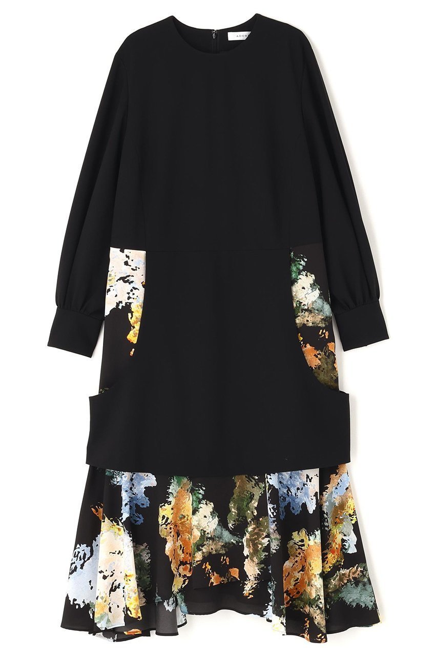 【アドーア/ADORE】のフォレストプリントワンピース 人気、トレンドファッション・服の通販 founy(ファニー) 　ファッション　Fashion　レディースファッション　Fashion for Women　ワンピース　Dresses　チュニック　Tunic Tops & Dresses　チュニック　Tunic, Long Top　プリント　Print, Printed Pattern　ヘムライン　Hemline, Bottom Cut　ランダム　Random, Irregular　ロング　Long, Long-Length　再入荷　Restock / Back in Stock　無地　Plain, Solid Color　 other-1|ID: prp329100004761904 ipo3291000000034463369