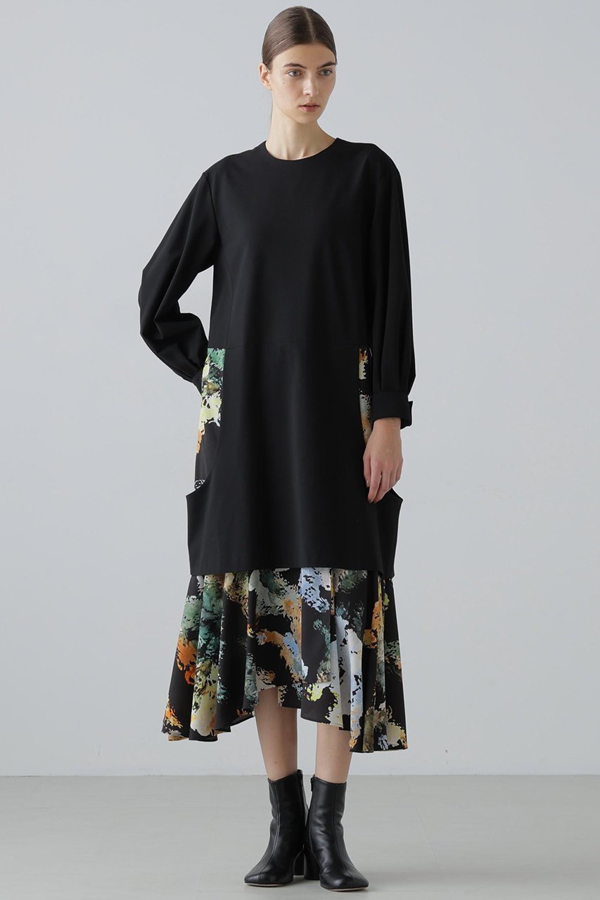 【アドーア/ADORE】のフォレストプリントワンピース 人気、トレンドファッション・服の通販 founy(ファニー) 　ファッション　Fashion　レディースファッション　Fashion for Women　ワンピース　Dresses　チュニック　Tunic Tops & Dresses　チュニック　Tunic, Long Top　プリント　Print, Printed Pattern　ヘムライン　Hemline, Bottom Cut　ランダム　Random, Irregular　ロング　Long, Long-Length　無地　Plain, Solid Color　other-2|ID: prp329100004761904 ipo3291000000035565550