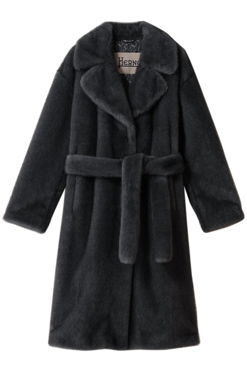 【ヘルノ/HERNO】のフェイクファー ロングコート 人気、トレンドファッション・服の通販 founy(ファニー) 　ファッション　Fashion　レディースファッション　Fashion for Women　アウター　Coat / Outerwear Collection　コート・ロングコート・ピーコート　Long Coats, Peacoats & More　なめらか　Smooth, Silky Texture　クラシカル　Classical, Vintage-Inspired　スペシャル　Special, Limited Edition　フェイクファー　Faux Fur, Imitation Fur　メランジ　Melange, Mixed Yarn　ロング　Long, Long-Length　エレガント 上品　Elegant　 other-1|ID: prp329100004762847 ipo3291000000036370558