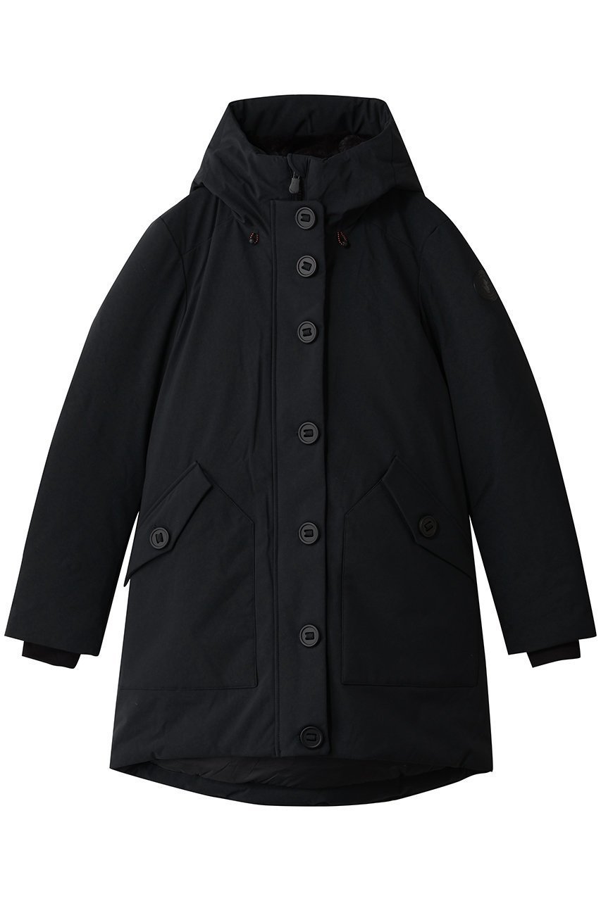 【セーブ ザ ダック/SAVE THE DUCK】のSIAN P40413W SMEG/フロントボタンロングコート インテリア・キッズ・メンズ・レディースファッション・服の通販 founy(ファニー) 　ファッション　Fashion　レディースファッション　Fashion for Women　アウター　Coat / Outerwear Collection　コート・ロングコート・ピーコート　Long Coats, Peacoats & More　ビジネス 仕事 通勤　Business / Work / Commuting　フロント　Front, Front Design　ロング　Long, Long-Length　ブラック|ID: prp329100004762856 ipo3291000000035949969