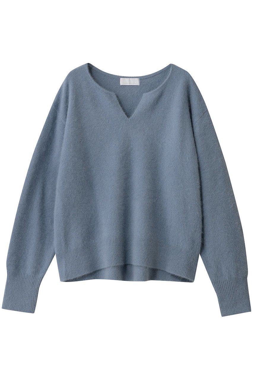 【ガリャルダガランテ/GALLARDAGALANTE】のファーウールキーネックニット インテリア・キッズ・メンズ・レディースファッション・服の通販 founy(ファニー) ファッション Fashion レディースファッション Fashion for Women トップス・カットソー Cut & Sew Tops ニット Knit Tops & Sweaters カジュアルプルオーバー・ニットトップス Pullovers & Knit Tops / Casual Pullovers デコルテ Décolleté, Neckline エレガント 上品 Elegant 新作・新入荷 New Arrivals / New In A/W・秋冬 Autumn/Winter ブルー|ID: prp329100004762863 ipo3291000000034472834