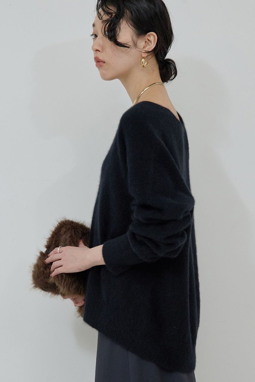 【ガリャルダガランテ/GALLARDAGALANTE】のファーウールキーネックニット 人気、トレンドファッション・服の通販 founy(ファニー) 　ファッション　Fashion　レディースファッション　Fashion for Women　トップス・カットソー　Cut & Sew Tops　ニット　Knit Tops & Sweaters　カジュアルプルオーバー・ニットトップス　Pullovers & Knit Tops / Casual Pullovers　デコルテ　Décolleté, Neckline　エレガント 上品　Elegant　A/W・秋冬　Autumn/Winter　other-6|ID: prp329100004762863 ipo3291000000034706364