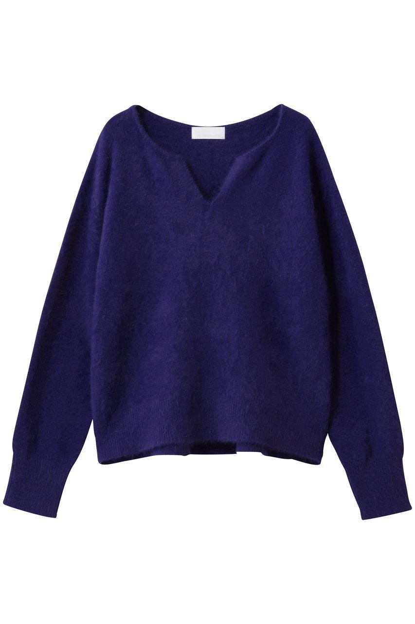 【ガリャルダガランテ/GALLARDAGALANTE】のファーウールキーネックニット インテリア・キッズ・メンズ・レディースファッション・服の通販 founy(ファニー) 　ファッション　Fashion　レディースファッション　Fashion for Women　トップス・カットソー　Cut & Sew Tops　ニット　Knit Tops & Sweaters　カジュアルプルオーバー・ニットトップス　Pullovers & Knit Tops / Casual Pullovers　デコルテ　Décolleté, Neckline　エレガント 上品　Elegant　再入荷　Restock / Back in Stock　A/W・秋冬　Autumn/Winter　パープル|ID: prp329100004762863 ipo3291000000034970928