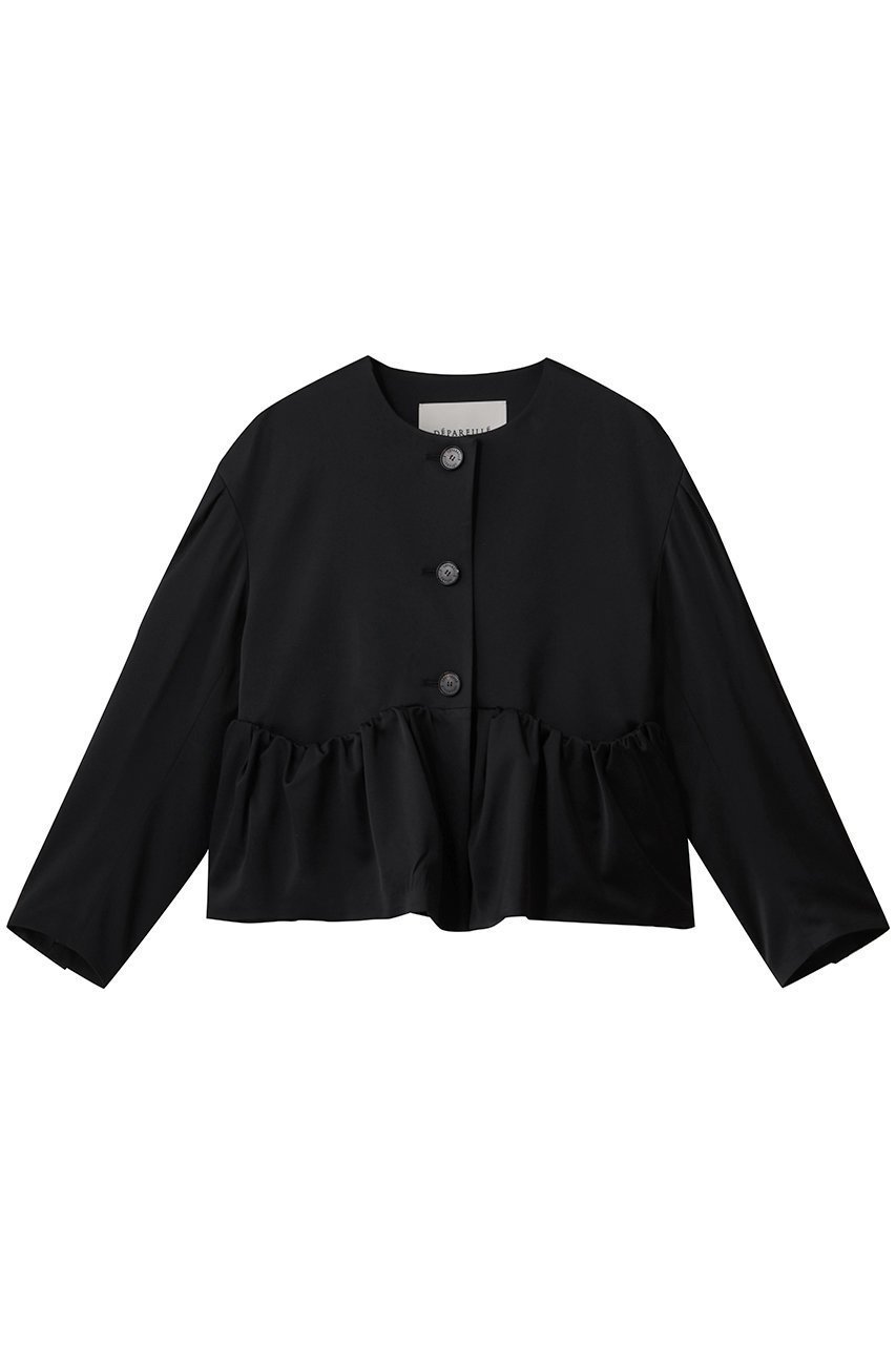 【デパリエ/DEPAREILLE】のウールヴィスコースサテンジャケット インテリア・キッズ・メンズ・レディースファッション・服の通販 founy(ファニー) ファッション Fashion レディースファッション Fashion for Women アウター Coat / Outerwear Collection レディースジャケット・軽アウター Jackets ギャザー Gathered, Ruffled コンパクト Compact, Small Size サテン Satin, Glossy Fabric ショート Short, Short Length ジャケット Jacket, Outerwear スリーブ Sleeve, Long Sleeve / Short Sleeve フェミニン Feminine, Girly ロング Long, Long-Length 新作・新入荷 New Arrivals / New In ブラック|ID: prp329100004762865 ipo3291000000034472849