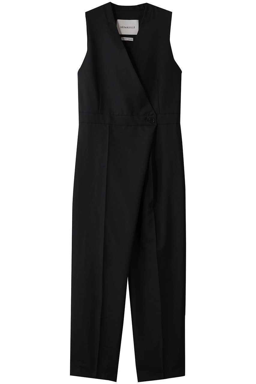 【デパリエ/DEPAREILLE】のモヘアポプリンコンビネゾン インテリア・キッズ・メンズ・レディースファッション・服の通販 founy(ファニー) 　ファッション　Fashion　レディースファッション　Fashion for Women　パンツ　Pants & Trousers　インナー　Innerwear　コンビネゾン　Jumpsuit, All-in-One　ノースリーブ　Sleeveless, No-Sleeve　ラップ　Wrap, Wrap Design　ロング　Long, Long-Length　エレガント 上品　Elegant　ブラック|ID: prp329100004762868 ipo3291000000035478560