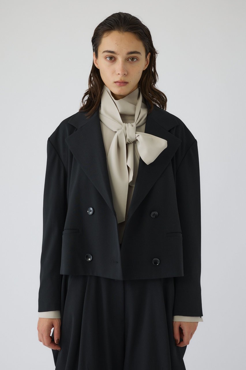 【リムアーク/RIM.ARK】のDouble breasted short JK/ジャケット インテリア・キッズ・メンズ・レディースファッション・服の通販 founy(ファニー) 　ファッション　Fashion　レディースファッション　Fashion for Women　アウター　Coat / Outerwear Collection　レディースジャケット・軽アウター　Jackets　コンパクト　Compact, Small Size　ショート　Short, Short Length　ジャケット　Jacket, Outerwear　セットアップ　Set-Up, Coordinated Outfit　ダブル　Double, Double-Breasted　バランス　Balance, Style Balance　マニッシュ　Mannish, Boyish　エレガント 上品　Elegant　ブラック|ID: prp329100004762870 ipo3291000000035359734