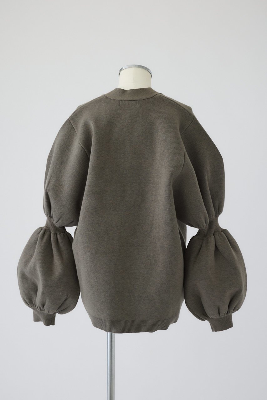 【リムアーク/RIM.ARK】のVolume sleeve knit CD/ニットカーディガン 大人の最旬トレンドファッション＆コーディネート founy(ファウニー) 　ファッション　Fashion　レディースファッション　Fashion for Women　トップス・カットソー　Cut & Sew Tops　ニット　Knit Tops & Sweaters　カーディガン・羽織り　Layered Style Cardigans　ボリューム袖・フリルスリーブブラウス　Voluminous & Ruffle Sleeves / Puffy Sleeve Tops　おすすめ　Recommended / Our Picks　カーディガン　Cardigan, Knitwear　ダブル　Double, Double-Breasted　バランス　Balance, Style Balance　フェイス　Face, Facial Design　ボックス　Boxy, Box Shape　other-5|ID: prp329100004762894 ipo3291000000036868616