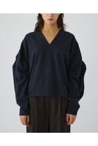 【リムアーク/RIM.ARK】の【11/7 10:00販売開始】Volume sleeve v-neck PO/プルオーバー ネイビー|ID:prp329100004762900