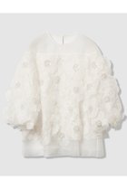 【アルアバイル/allureville】の【LOULOU WILLOUGHBY】オーガンフラワーブラウス 人気、トレンドファッション・服の通販 founy(ファニー) ファッション Fashion レディースファッション Fashion for Women トップス・カットソー Cut & Sew Tops シャツ・ブラウス・オフィスカジュアル Elegant Blouses & Button-Ups 2025年 2025 2025-2026秋冬・A/W Autumn/Winter 2025–26 AW25–26 オーガンジー Organza Fabric ショート Short, Short Length スリーブ Sleeve, Long Sleeve / Short Sleeve デコルテ Décolleté, Neckline ビジュー Bijou, Jewel-like Accent フラワー Flower, Floral エレガント 上品 Elegant 無地 Plain, Solid Color A/W・秋冬 Autumn/Winter thumbnail ホワイト|ID: prp329100004762906 ipo3291000000034473164
