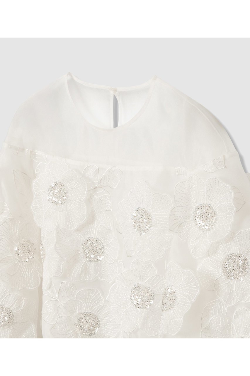 【アルアバイル/allureville】の【LOULOU WILLOUGHBY】オーガンフラワーブラウス 人気、トレンドファッション・服の通販 founy(ファニー) ファッション Fashion レディースファッション Fashion for Women トップス・カットソー Cut & Sew Tops シャツ・ブラウス・オフィスカジュアル Elegant Blouses & Button-Ups 2025年 2025 2025-2026秋冬・A/W Autumn/Winter 2025–26 AW25–26 オーガンジー Organza Fabric ショート Short, Short Length スリーブ Sleeve, Long Sleeve / Short Sleeve デコルテ Décolleté, Neckline ビジュー Bijou, Jewel-like Accent フラワー Flower, Floral エレガント 上品 Elegant 無地 Plain, Solid Color A/W・秋冬 Autumn/Winter other-3|ID: prp329100004762906 ipo3291000000034473166