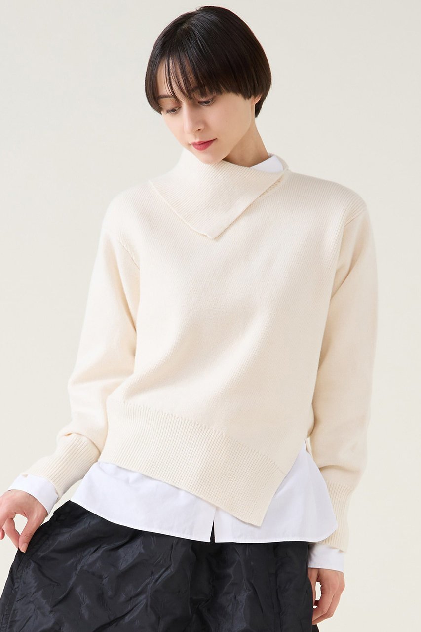 【マルティニーク/martinique】のストレッチウールアシメプルオーバー インテリア・キッズ・メンズ・レディースファッション・服の通販 founy(ファニー) ファッション Fashion レディースファッション Fashion for Women トップス・カットソー Cut & Sew Tops ニット Knit Tops & Sweaters カジュアルプルオーバー・ニットトップス Pullovers & Knit Tops / Casual Pullovers 2025年 2025 2025-2026秋冬・A/W Autumn/Winter 2025–26 AW25–26 おすすめ Recommended / Our Picks アシンメトリー Asymmetrical Style スリット Slit, Slit Detail タートルネック Turtleneck, High Neck テクスチャー Texture, Textured Fabric バランス Balance, Style Balance エレガント 上品 Elegant A/W・秋冬 Autumn/Winter オフ|ID: prp329100004762910 ipo3291000000034473195