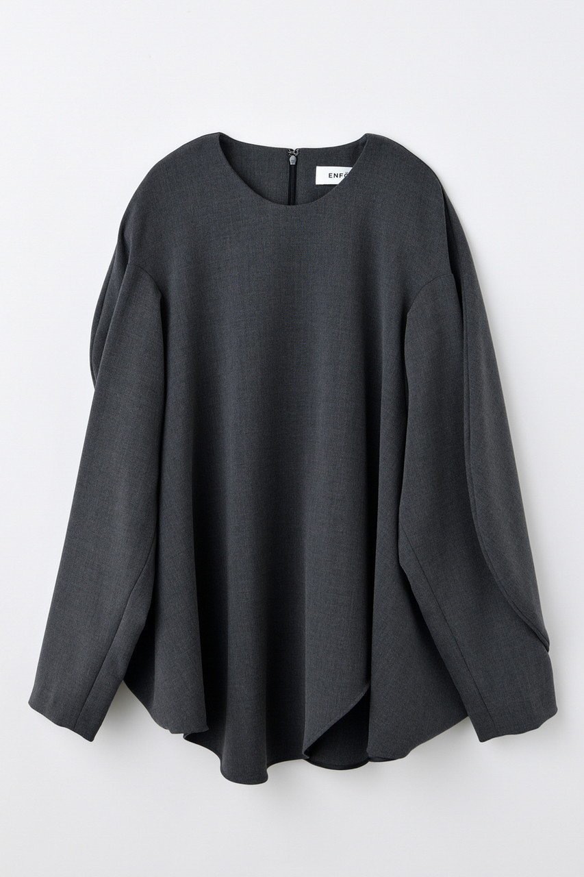 【エンフォルド/ENFOLD】の【11/12 12:00販売開始】CURVED-FORM PULLOVER インテリア・キッズ・メンズ・レディースファッション・服の通販 founy(ファニー) 　ファッション　Fashion　レディースファッション　Fashion for Women　トップス・カットソー　Cut & Sew Tops　シャツ・ブラウス・オフィスカジュアル　Elegant Blouses & Button-Ups　レディースパーカー・カジュアルフーディー　Casual Hoodies & Sweatshirts　ロングTシャツ・Tシャツ　Longline T-Shirts & Tees　カジュアルプルオーバー・ニットトップス　Pullovers & Knit Tops / Casual Pullovers　スウェット・クルーネックトップス　Sweatshirts & Crewnecks / Relaxed Fit Sweat Tops　カットソー・ベーシックTシャツ　Cut-and-Sewn Tops / Stretch Tees & Basics　ストレッチ　Stretch, Stretchy Fabric　ドレープ　Drape, Draping Fabric　フォルム　Silhouette, Form　今季　This Season, Current Season　定番　Standard, Basic Item　新作・新入荷　New Arrivals / New In　チャコールグレー|ID: prp329100004762930 ipo3291000000034473428