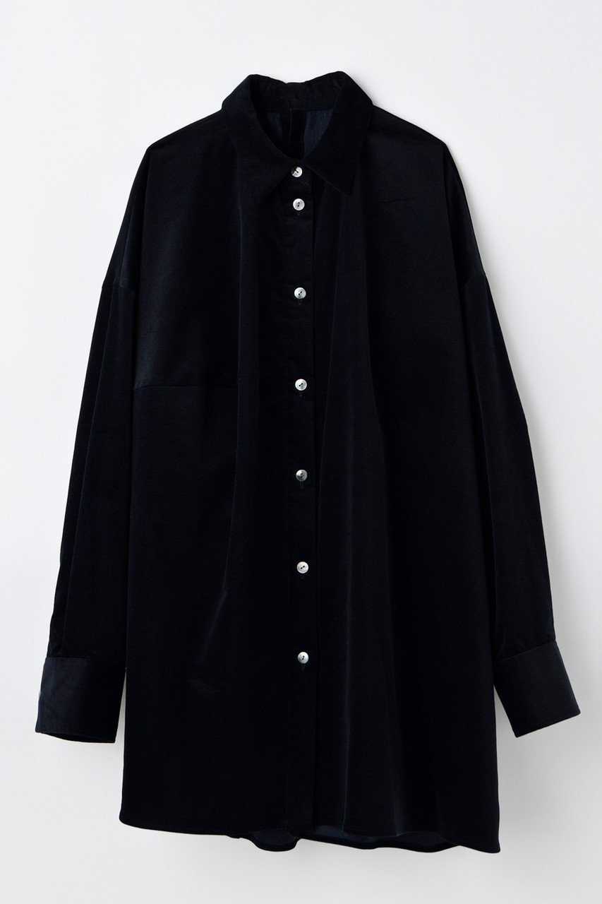 【ナゴンスタンス/nagonstans】の【11/12 12:00販売開始】unbalance shirt インテリア・キッズ・メンズ・レディースファッション・服の通販 founy(ファニー) 　ファッション　Fashion　レディースファッション　Fashion for Women　トップス・カットソー　Cut & Sew Tops　シャツ・ブラウス・オフィスカジュアル　Elegant Blouses & Button-Ups　インナー　Innerwear　コーデュロイ　Corduroy, Cord Fabric　スリーブ　Sleeve, Long Sleeve / Short Sleeve　バランス　Balance, Style Balance　ロング　Long, Long-Length　新作・新入荷　New Arrivals / New In　軽量　Lightweight, Ultra Light　Black|ID: prp329100004762934 ipo3291000000034473445